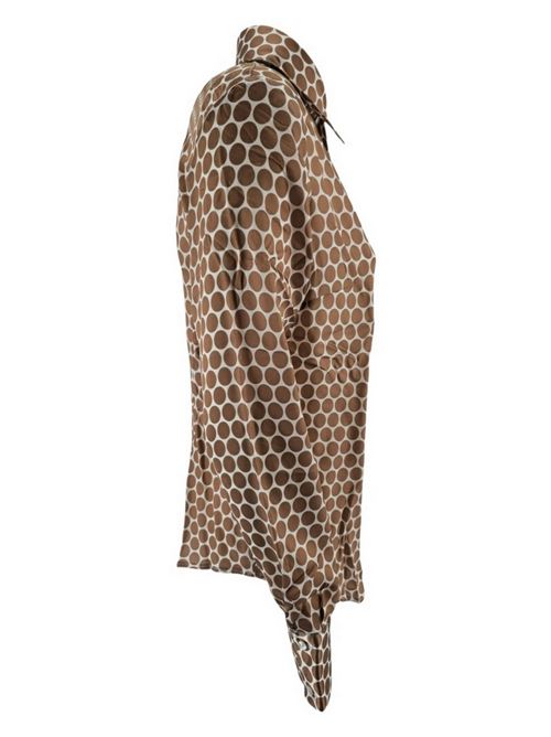 women's camel and ivory polka dot shirt Camicetta Snob | 847-31346419